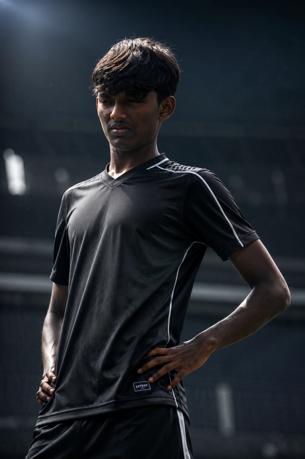 EXTESY athlete wearing the signature black jersey